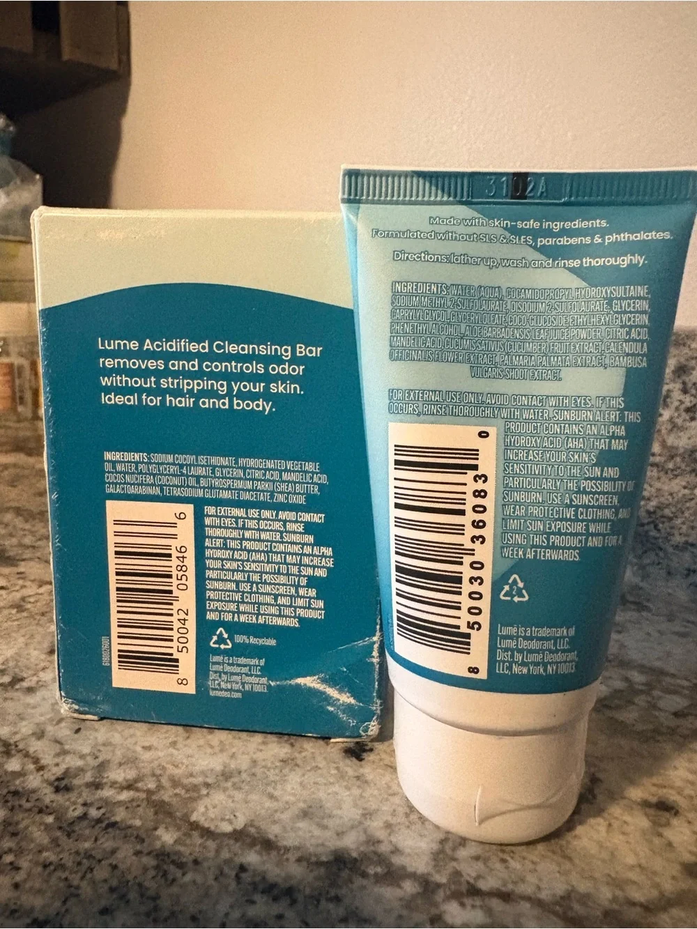 Lumé Unscented Acidified Body Wash & Cleansing Bar - new/ sealed